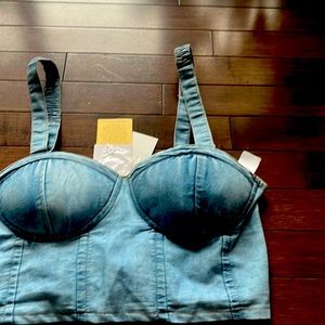NWT denim crop top